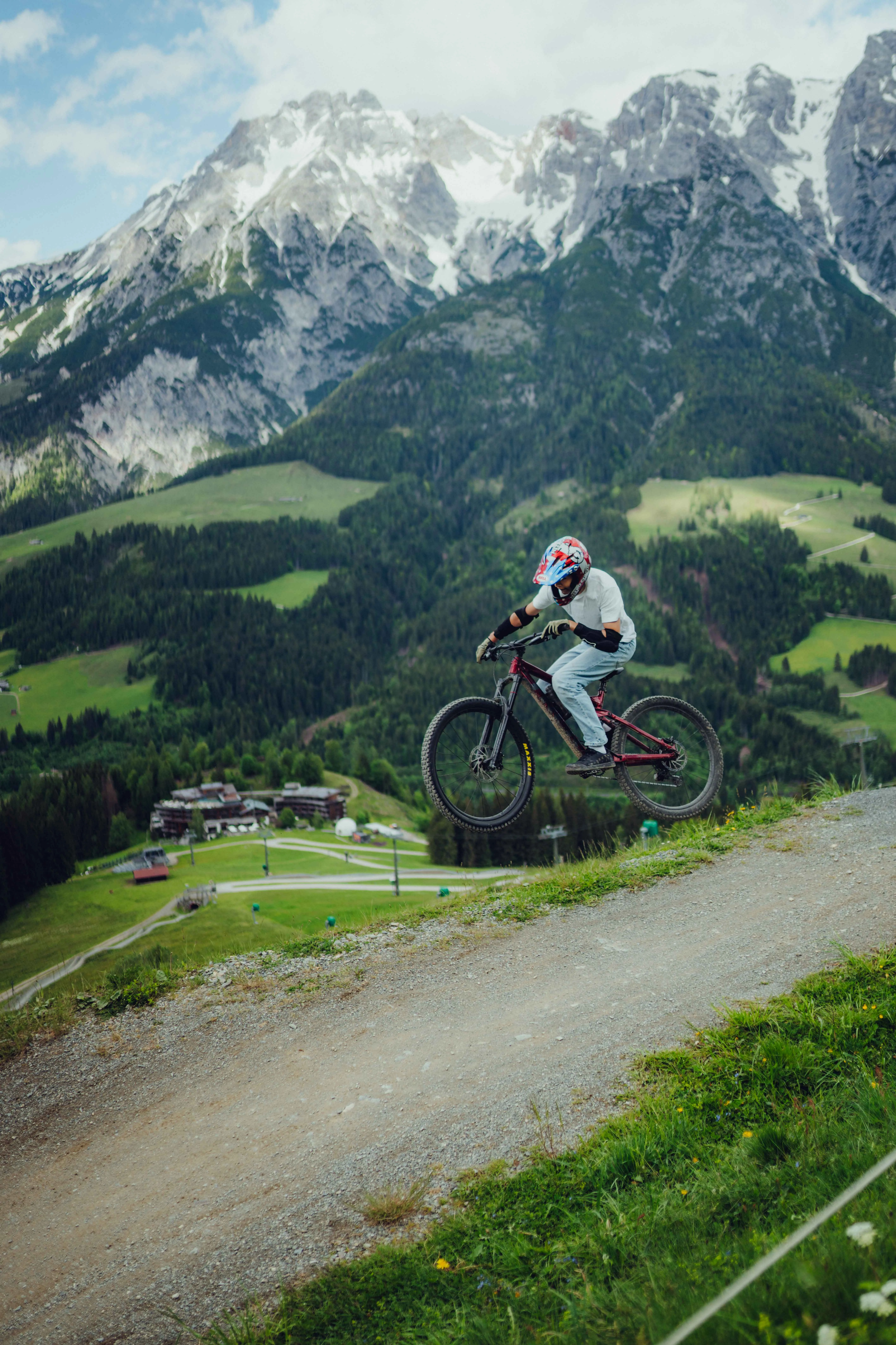 Mountainbiker im Bikepark
