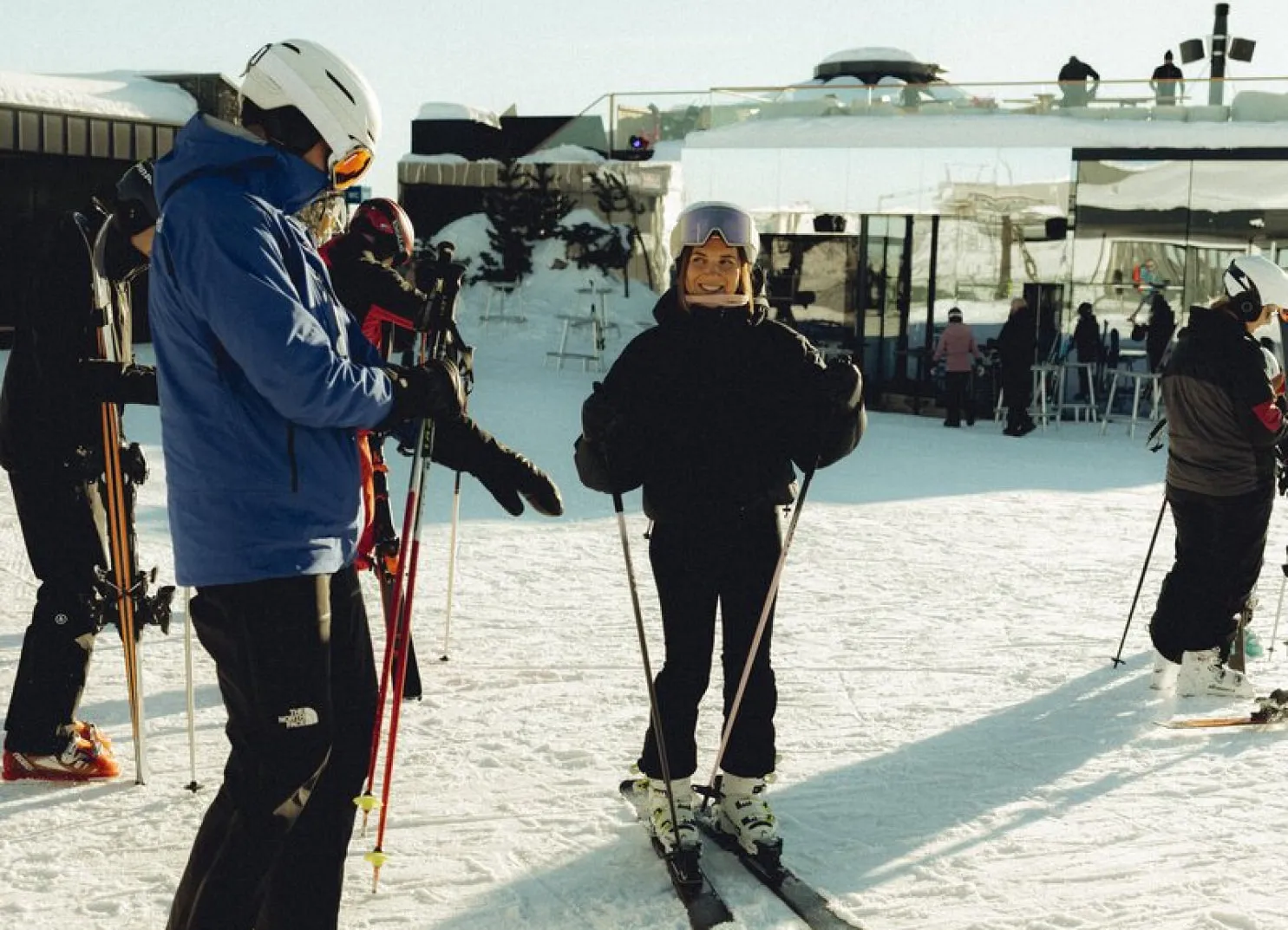 Gruppe von Skifahrern