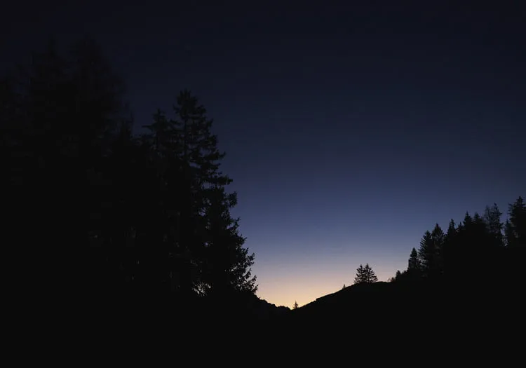 Mystische Abendstimmung am Berg
