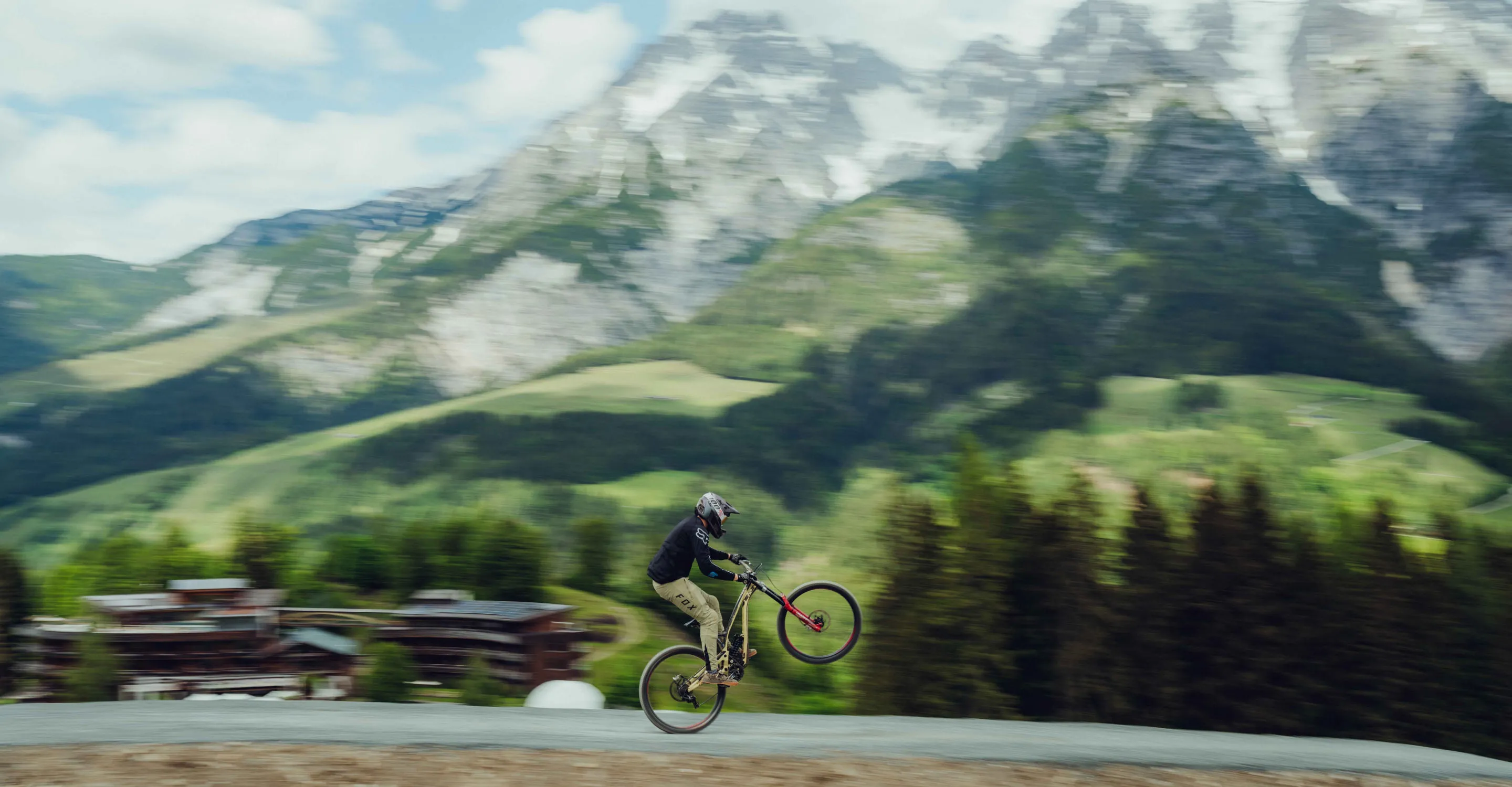 Radfahrer im Bikepark