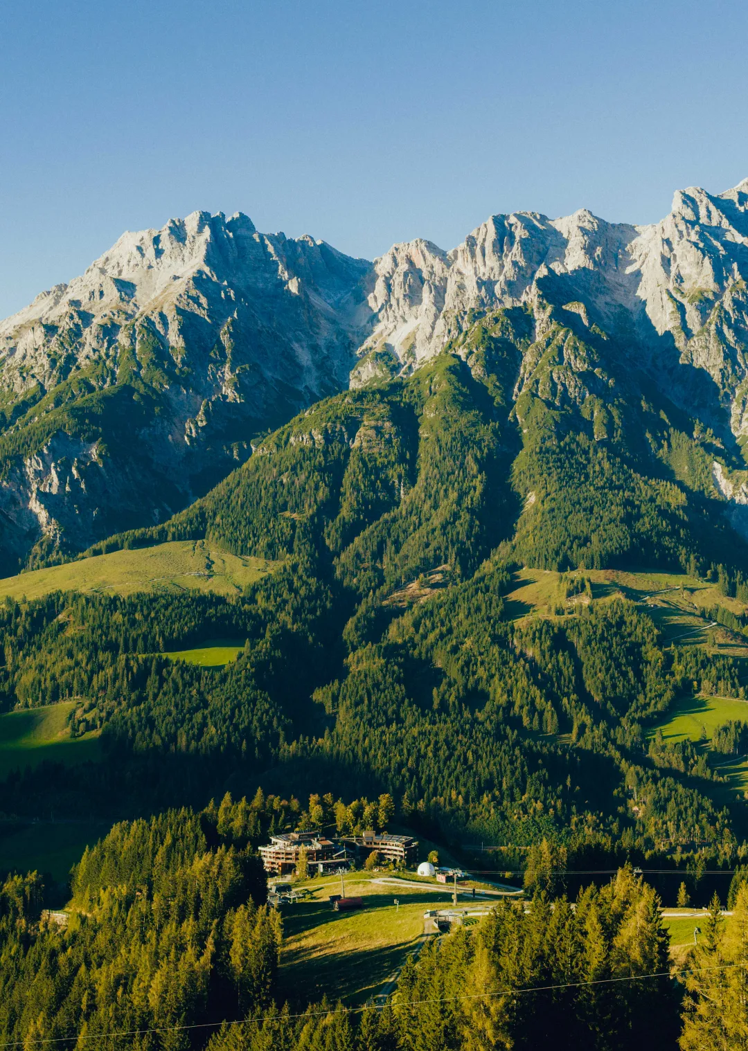 Berglandschaft mit Forsthofalm im Vordergrund
